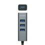 Aisens Hub USB 3.1 USB-C a 4x Tipo A, Gris, 10cm