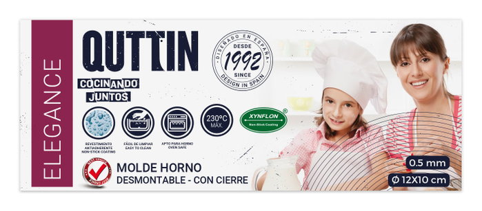 Quttin Molde de Horno con Cierre Redondo 12 x 10 cm (12 Unidades)