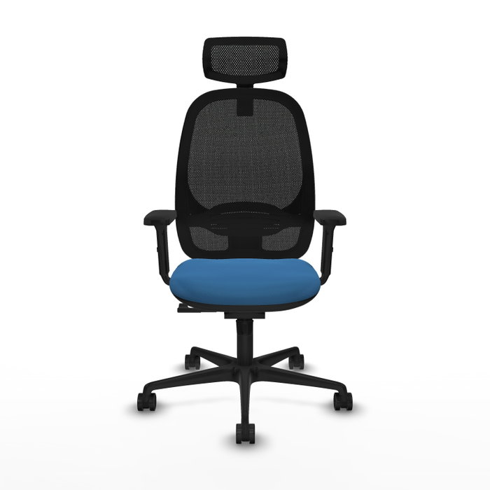 PIQUERAS Y CRESPO Silla de oficina Cilanco con mecanismo Sincro, Azul claro y Negro