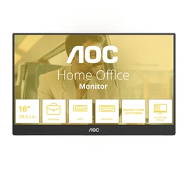 AOC 16T20E2 Monitor Portátil 15.6 Pulgadas Full HD IPS Negro