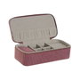 DKD Home Decor Set de 2 Joyeros de Viaje en Pana Magenta y Crema