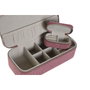 DKD Home Decor Set de 2 Joyeros de Viaje en Pana Magenta y Crema