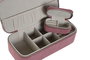 DKD Home Decor Urban Set de 2 Joyeros Magenta Crema Poliéster 20.5 x 10 x 6 cm