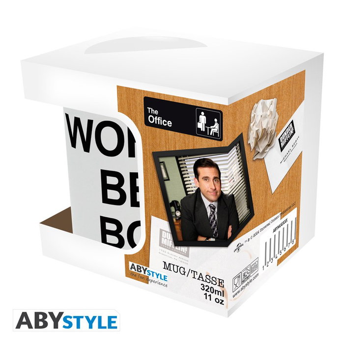 ABYstyle ABYMUGA514 Taza Cerámica 'The Office' El Mejor Jefe del Mundo, 320ml, Blanca, Aptas Lavavajillas y Microondas