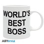 ABYstyle ABYMUGA514 Taza Cerámica 'The Office' El Mejor Jefe del Mundo, 320ml, Blanca, Aptas Lavavajillas y Microondas