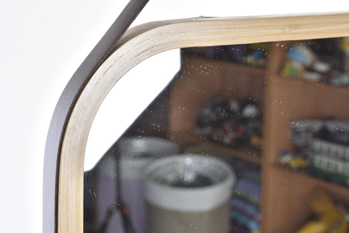 DKD Home Decor Espejo Bambú PU 33x1,5x40,5 Natural