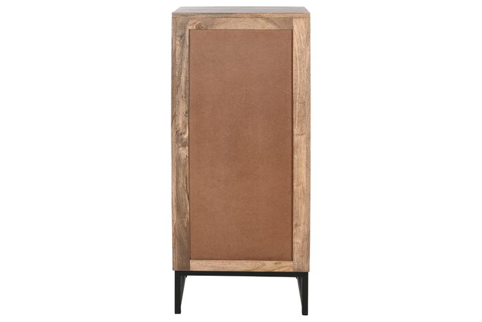 DKD Home Decor Chifonier Indio Natural Negro 5 Cajones 35 x 106 x 45 cm