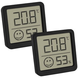 TFA Set de 2 Termohigrómetros Digitales Negro 30.5053.01.02