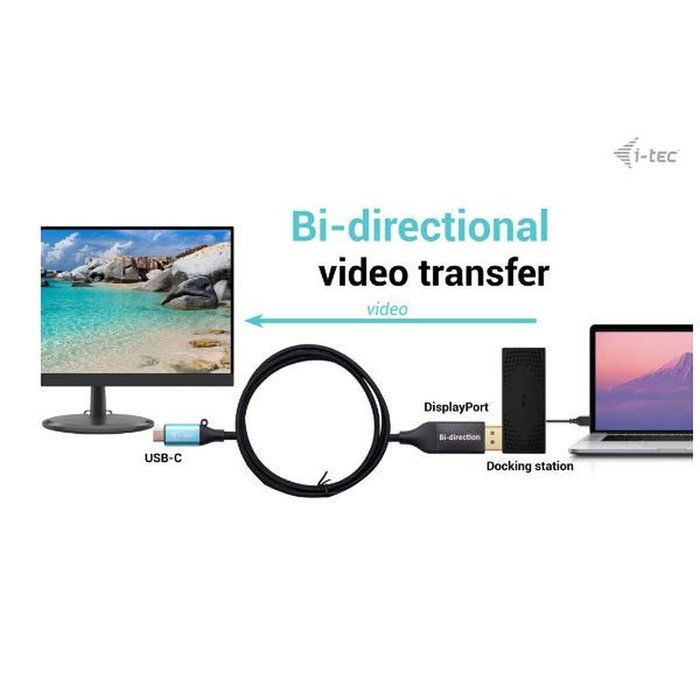 I-tec Adaptador de vídeo USB-C a DisplayPort bidireccional 8K/30Hz 1,5m