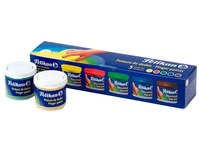 Pelikan Pintura a dedos de 40 ml, Caja con 5 Colores Surtidos, CD/40S