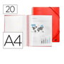 Liderpapel Carpeta escaparate con espiral rojo 20 fundas DIN A4