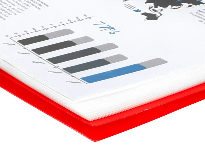 Liderpapel Carpeta Escaparate con Espiral 20 Fundas Polipropileno DIN A4 Rojo