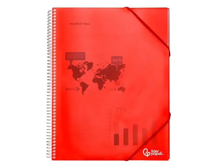 Liderpapel Carpeta escaparate con espiral rojo 20 fundas DIN A4