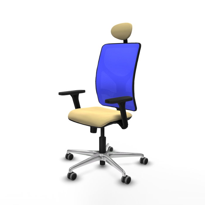 PIQUERAS Y CRESPO Silla de oficina Motilla con mecanismo Sincro, Azul y Crema PIQUERAS Y CRESPO Silla de oficina Motilla con mecanismo Sincro, Azul y Crema