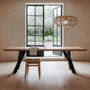 Ixia Mesa de Comedor de Madera de Acacia y Hierro Natural 240 x 100 x 76 cm
