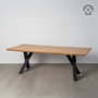 Ixia Mesa de Comedor de Madera de Acacia y Hierro Natural 240 x 100 x 76 cm