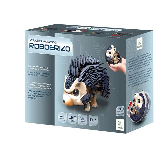 DEQUBE Robo-Erizo Interactivo con Sensor de Sonido 172 Piezas Robot Juguete Educativo para Niños +7 Años