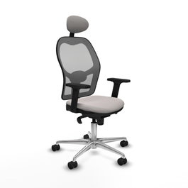 PIQUERAS Y CRESPO Silla de oficina Jorquera con mecanismo Sincro, Blanco y Gris
