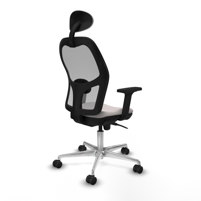 PIQUERAS Y CRESPO Silla de oficina Jorquera con mecanismo Sincro, Blanco y Gris PIQUERAS Y CRESPO Silla de oficina Jorquera con mecanismo Sincro, Blanco y Gris