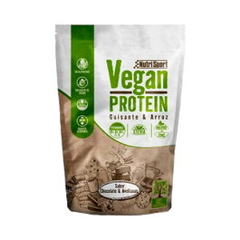 NUTRISPORT Vegan Protein Polvos Sabor Vainilla-Cookies, Proteína Vegetal de Guisante y Arroz Enriquecida con Vitaminas, 480 g
