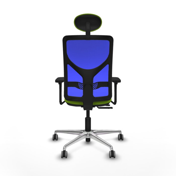 PIQUERAS Y CRESPO Silla de oficina Motilla Pistacho y Azul con mecanismo Sincro/Traslack