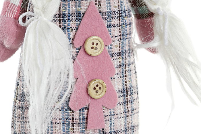 DKD Home Decor Figura Navidad Fantasia Rosa Blanco Poliester 12 x 48 x 13 cm