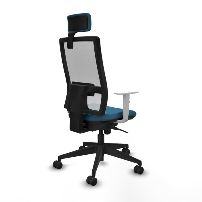 PIQUERAS Y CRESPO Silla de oficina Horna con mecanismo Sincro, Verde petróleo y Blanco PIQUERAS Y CRESPO Silla de oficina Horna con mecanismo Sincro, Verde petróleo y Blanco