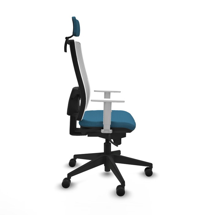 PIQUERAS Y CRESPO Silla de oficina Horna con mecanismo Sincro, Verde petróleo y Blanco PIQUERAS Y CRESPO Silla de oficina Horna con mecanismo Sincro, Verde petróleo y Blanco