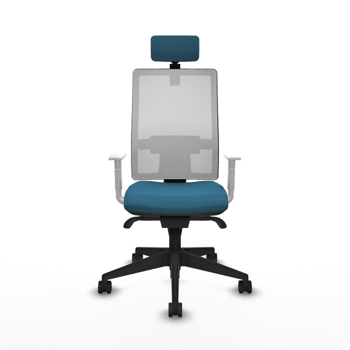 PIQUERAS Y CRESPO Silla de oficina Horna con mecanismo Sincro, Verde petróleo y Blanco PIQUERAS Y CRESPO Silla de oficina Horna con mecanismo Sincro, Verde petróleo y Blanco