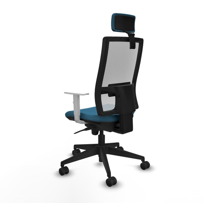 PIQUERAS Y CRESPO Silla de oficina Horna con mecanismo Sincro, Verde petróleo y Blanco PIQUERAS Y CRESPO Silla de oficina Horna con mecanismo Sincro, Verde petróleo y Blanco