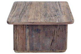 DKD Home Decor Mesa de Centro de Madera Reciclada Marrón 70x70x39 cm