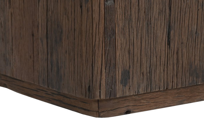 DKD Home Decor Mesa de Centro de Madera Reciclada Marrón 70x70x39 cm