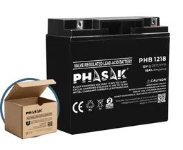 Phasak PHB 1218 Batería de 12V 18Ah VRLA (Plomo-Ácido Sellada) para SAI/UPS - Compatible con sistemas de alimentación ininterrumpida, seguridad y telecomunicaciones