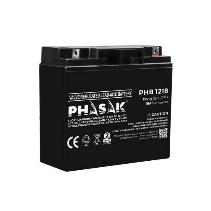 Phasak PHB 1218 Batería 12V 18Ah para SAI/UPS