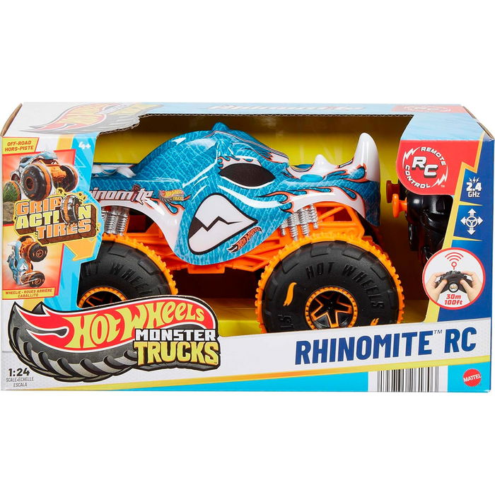 Hot Wheels Monster Trucks Rhinomite R/C JBK11 Vehículo Radiocontrol +4 Años