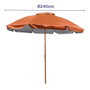 Marbueno Sombrilla Naranja de Nylon con Estructura de Acero Ø240 cm