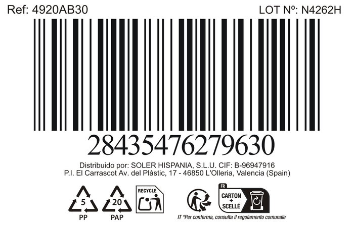 La Mediterranea Mug Macarella Blue 320ml 8x10.5 cm (36 Unidades)