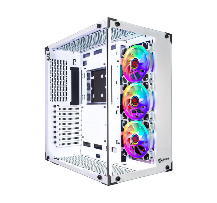 Talius caja Atx gaming Cronos Frost Blanca RGB cristal templado USB 3.0 (Incluye 3 ventiladores) Talius caja Atx gaming Cronos Frost Blanca RGB cristal templado USB 3.0 (Incluye 3 ventiladores)