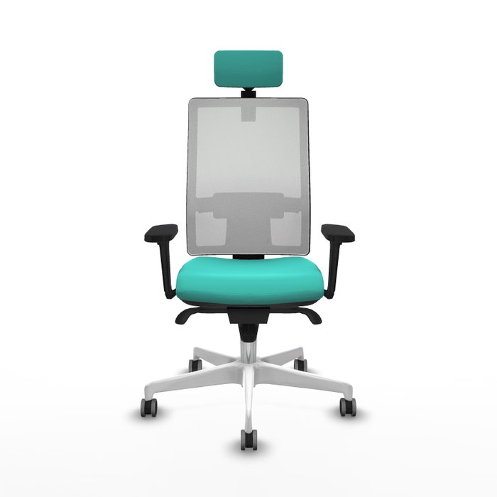 PIQUERAS Y CRESPO Silla de oficina Horna con mecanismo Sincro, Turquesa y Blanco PIQUERAS Y CRESPO Silla de oficina Horna con mecanismo Sincro, Turquesa y Blanco