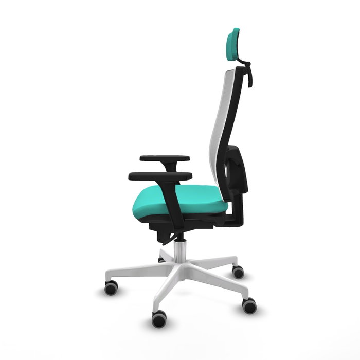 PIQUERAS Y CRESPO Silla de oficina Horna con mecanismo Sincro, Turquesa y Blanco PIQUERAS Y CRESPO Silla de oficina Horna con mecanismo Sincro, Turquesa y Blanco
