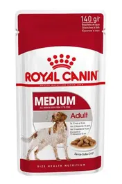 Royal Canin Alimento Húmedo para Perro Adulto Raza Mediana en Pouch, Caja 10x140 gr