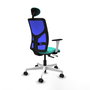 PIQUERAS Y CRESPO Silla de oficina Motilla con mecanismo Sincro/Traslack, Turquesa y Azul