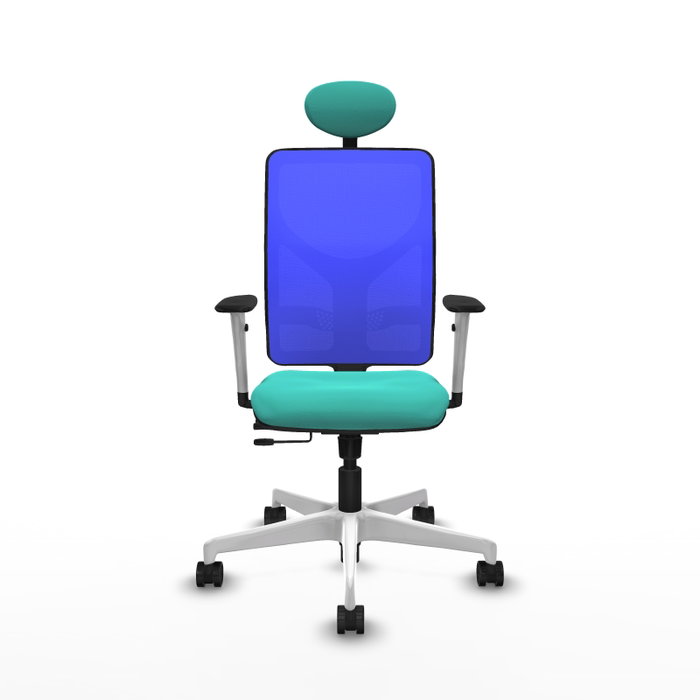 PIQUERAS Y CRESPO Silla de oficina Motilla con mecanismo Sincro/Traslack, Turquesa y Azul