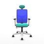 PIQUERAS Y CRESPO Silla de oficina Motilla con mecanismo Sincro/Traslack, Turquesa y Azul