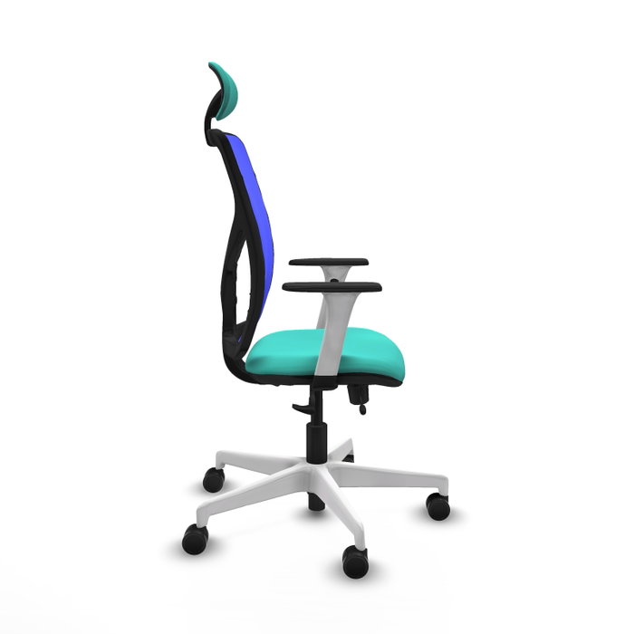 PIQUERAS Y CRESPO Silla de oficina Motilla con mecanismo Sincro/Traslack, Turquesa y Azul