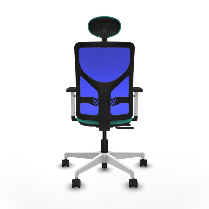 PIQUERAS Y CRESPO Silla de oficina Motilla con mecanismo Sincro/Traslack, Turquesa y Azul