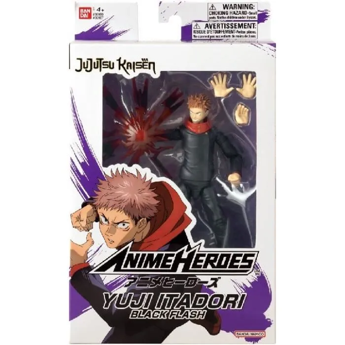 Bandai BAN3296580369874 Figura Articulada Itadori Yuji Black Flash de Anime Heroes - Jujutsu Kaisen - 17 cm