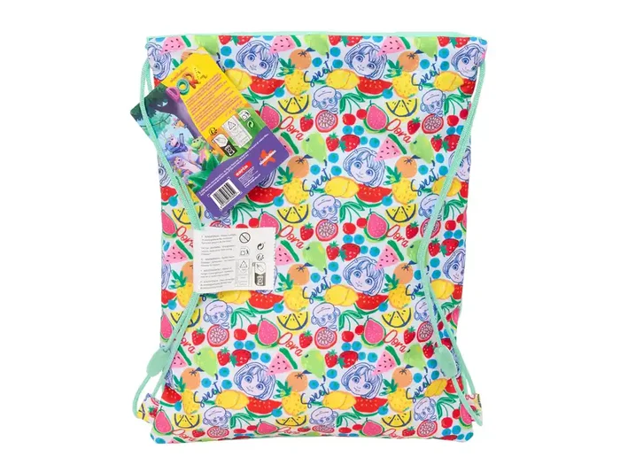 Bolsa Mochila con Cuerdas Dora Turquesa 26 x 34 x 1 cm