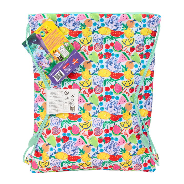 Bolsa Mochila con Cuerdas Dora Turquesa 26 x 34 x 1 cm