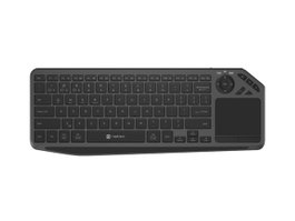 Natec Turbot 2 Teclado Inalámbrico Bluetooth + 2.4 GHz con Touchpad, Slim, para Smart TV, Layout Polaco, Negro